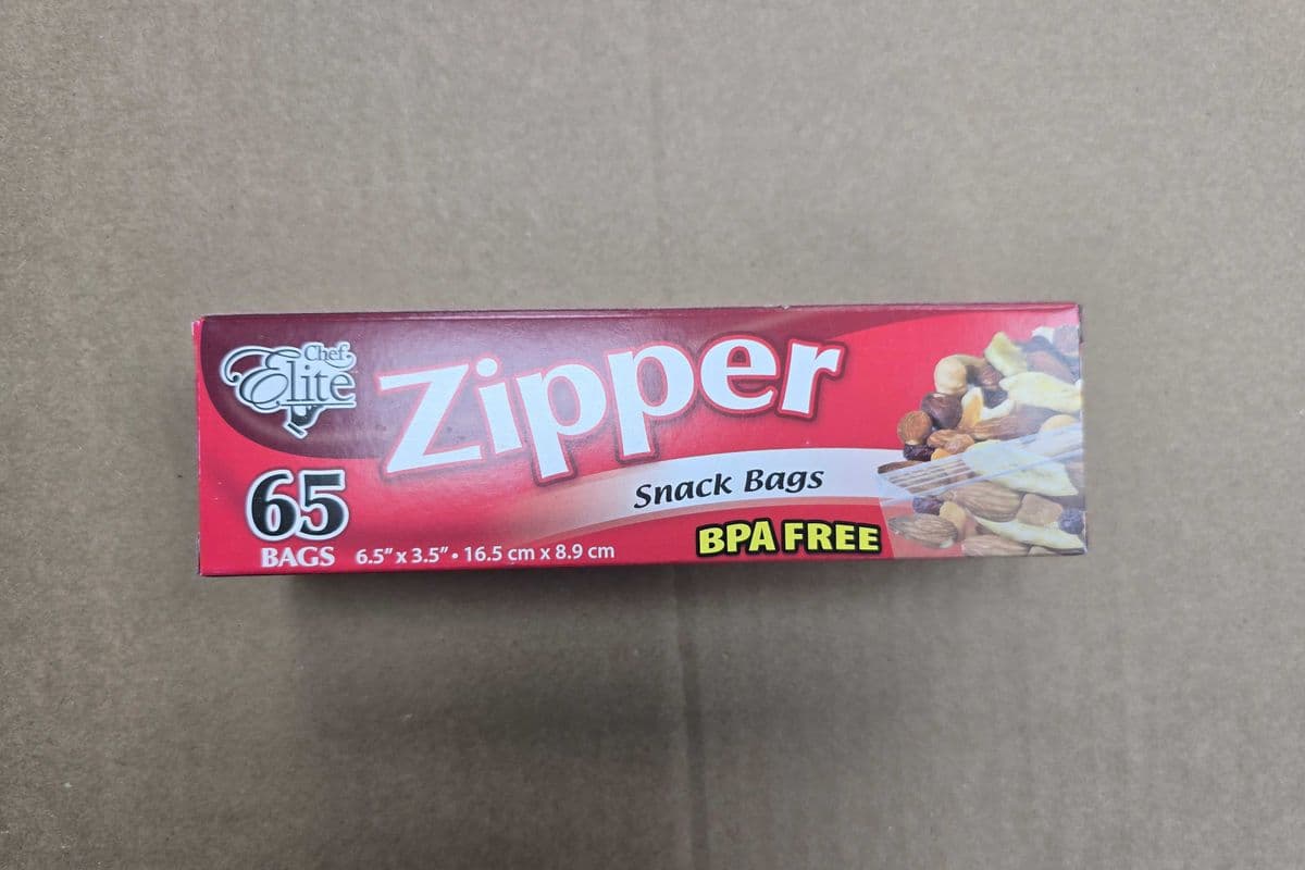 Chef Elite Zipper snack Bags. ( 16.5×8.9cm) 65 bags. ((16.5×8.9cm) 65bags)