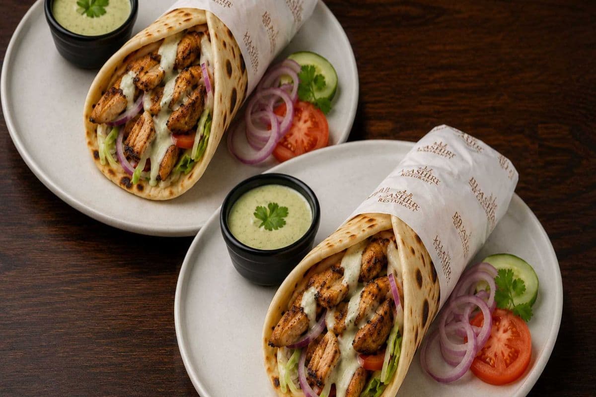 Chicken / Beef Naan Kebab Roll (Combo)
