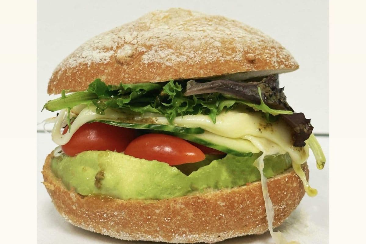 Avocado and Tomato Cheddar Sandwich
