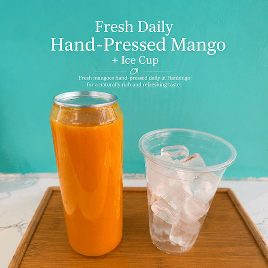 Fresh Daily Hand-Pressed Mango + Ice Cup / 프레시 데일리 핸드프레스 망고 + 아이스컵 / 鲜榨每日芒果饮 + 冰杯