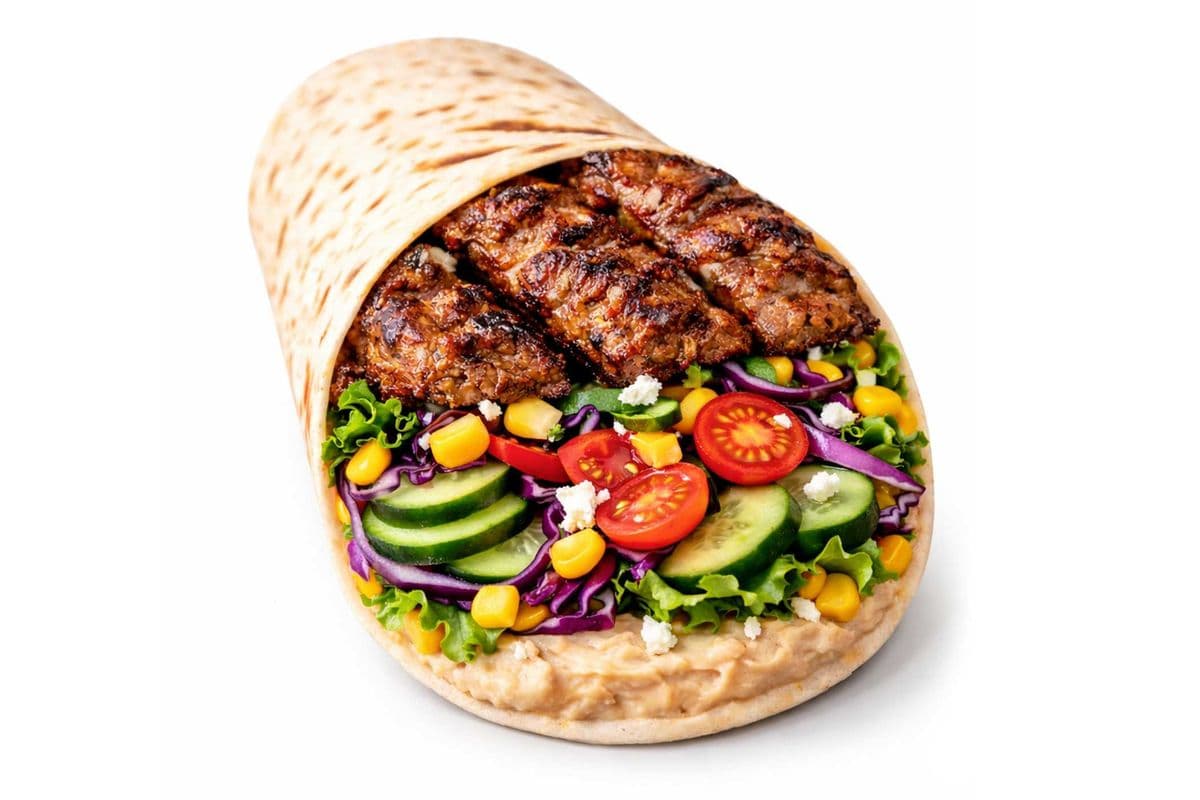 Koobideh Kebab Wrap (Lamb Burger Stick)