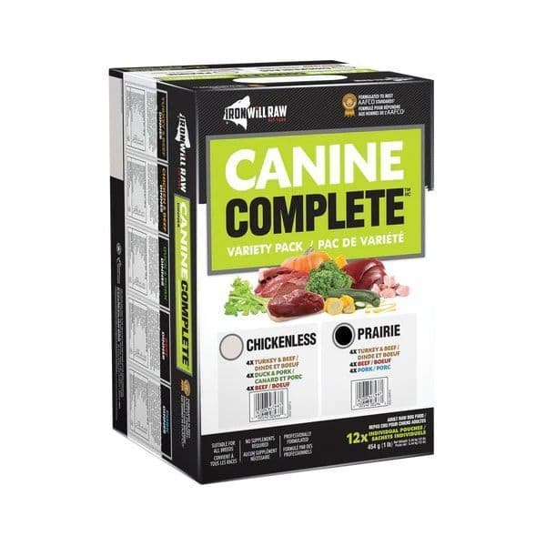 Iron Will Raw Prairie Variety Pack Canine Complete Dinner - 12 x 1 lb