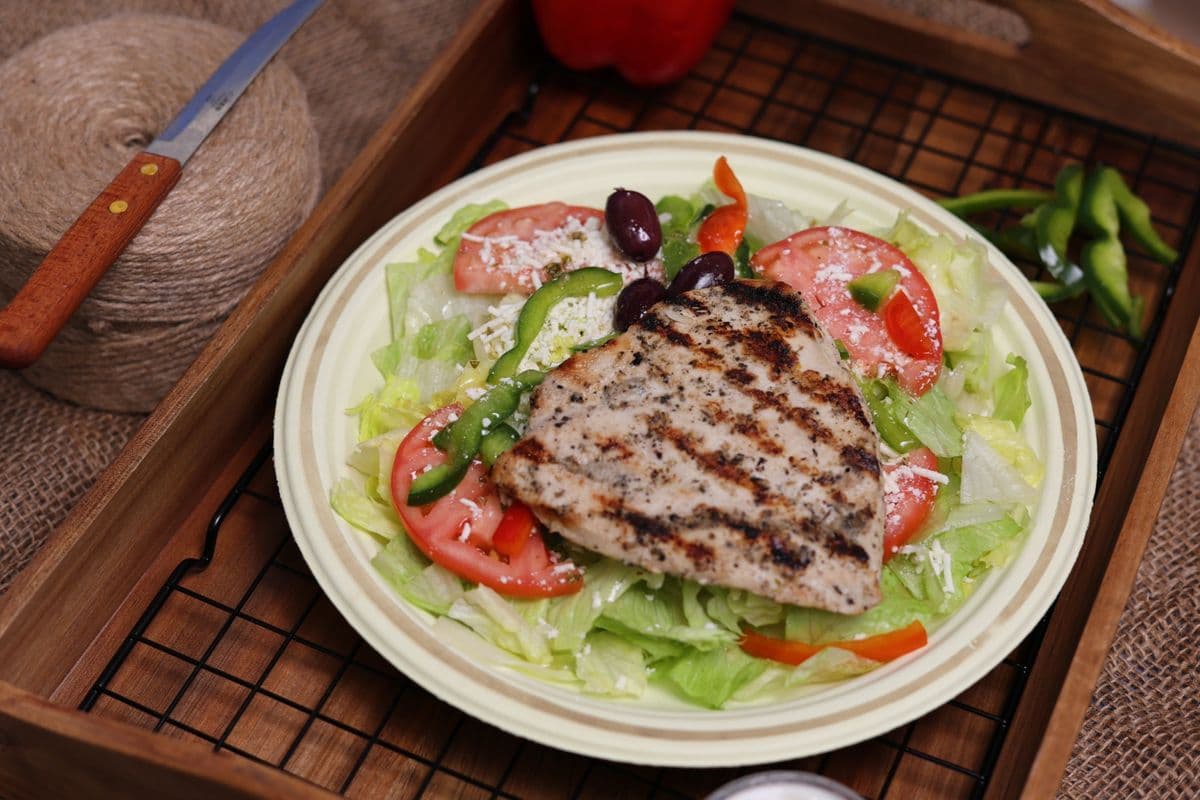 Grilled Chicken Breast Greek Salad