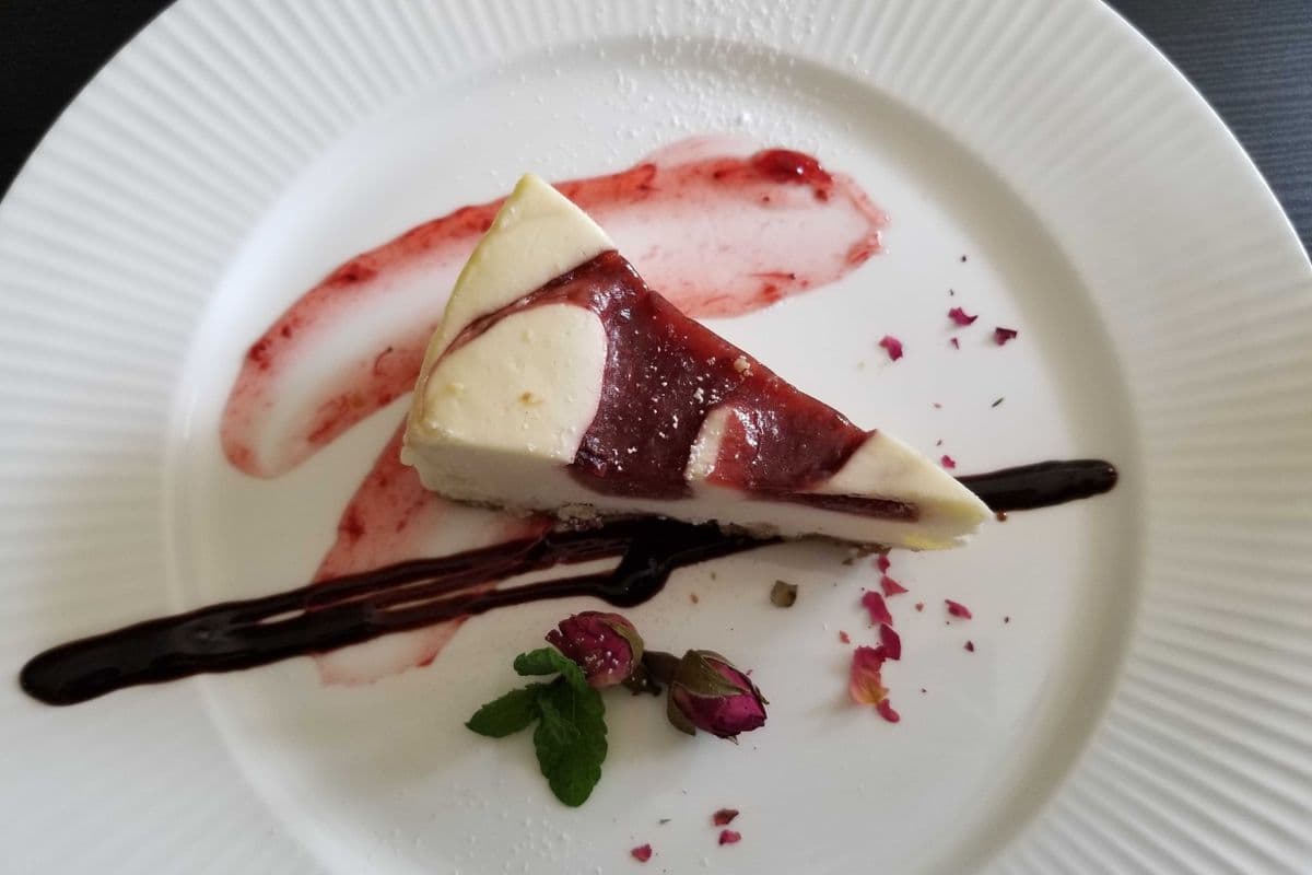 Petite Strawberry Swirl Cheesecake