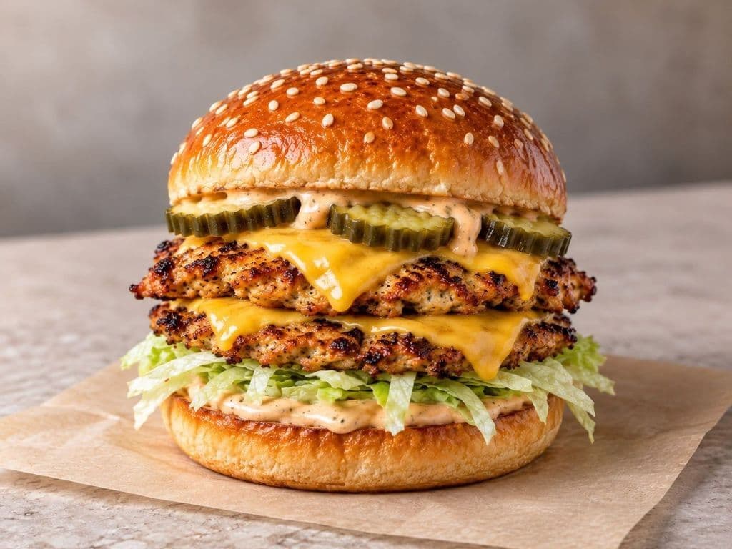 One Double Chicken Smash Cheeseburger
