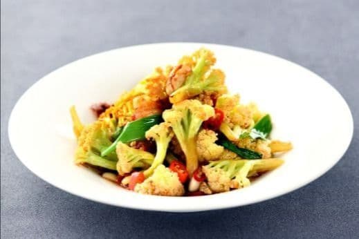 Stir-Fried Cauliflower with Pork Slices / 大碗花菜
