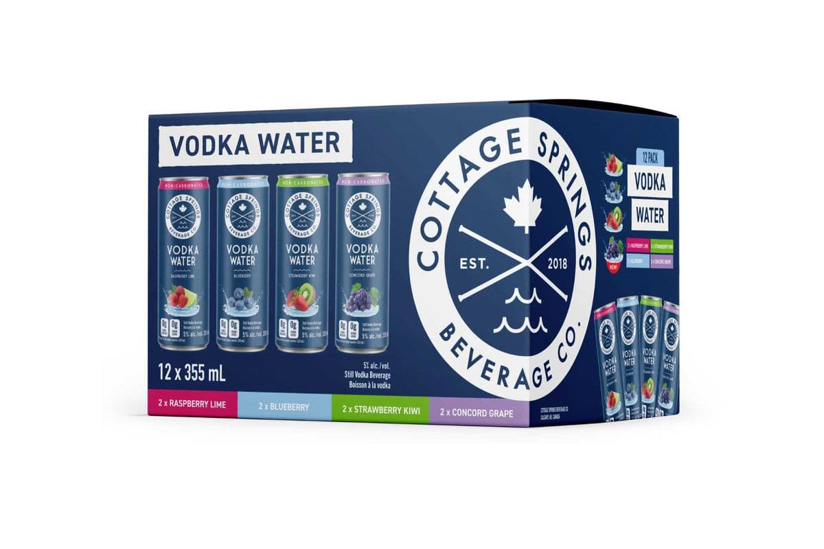 Cottage Springs Real Juice Vodka Water Variety (12 x 355ml)