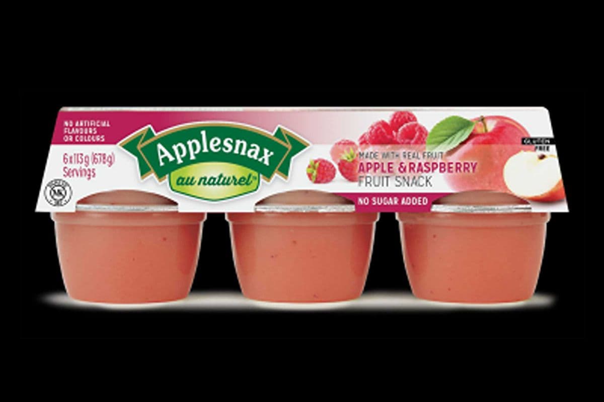 Applesnax apple and raspberry fruit snack / compote pomme et framboise