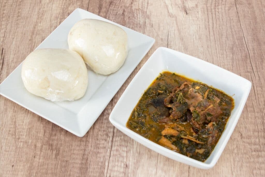 Eba and Ogbono Soup