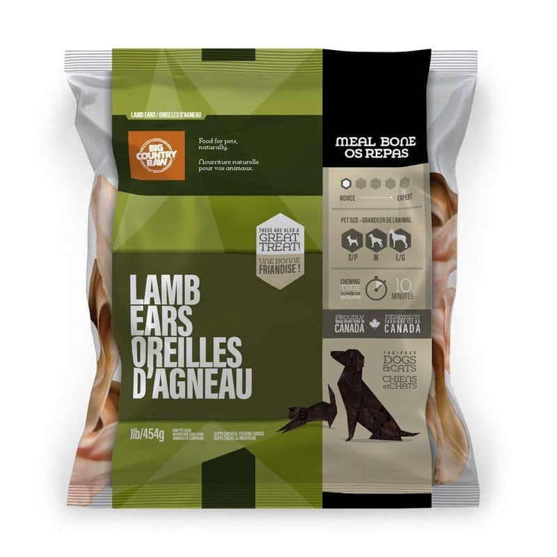 Big Country Raw Bones Lamb Ears - 1 lb bag