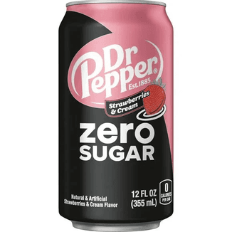 Dr Pepper Strawberries and Cream Zero Sugar (355ml)  - USA