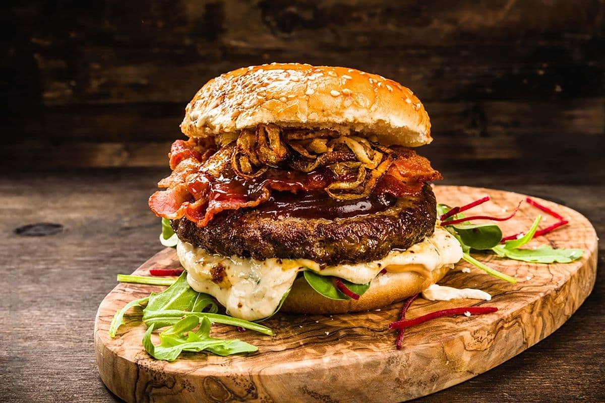 BBQ Bacon Cheeseburger with fries