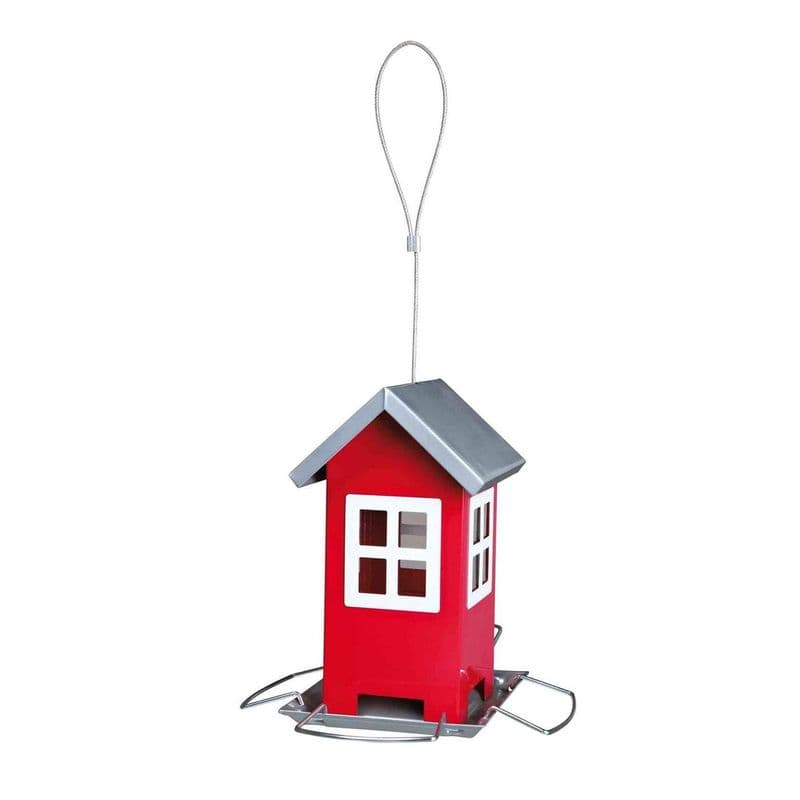 Trixie Red and silver birdhouse-shaped feeder – 1000 ml