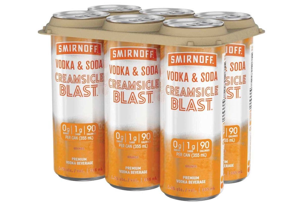 Smirnoff Vodka and Soda Creamsicle Blast 6 Cans - 4.50% ABV 6 ct (1 x 355 ml)