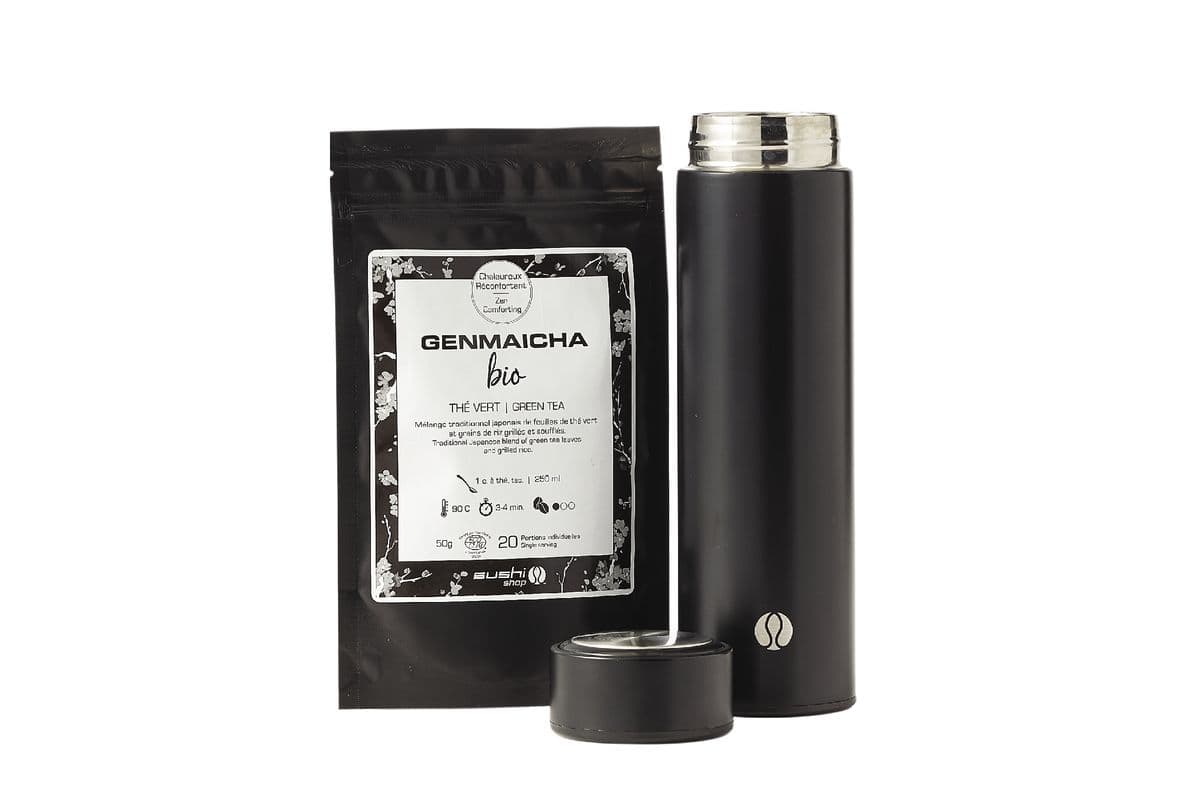 Tea infuser bottle & Organic Green Tea Duo