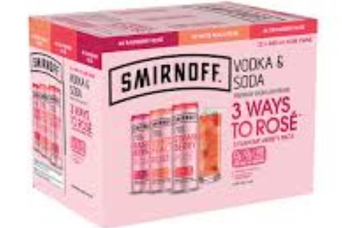 Smirnoff Vodka and Soda Rose Variety Pack 12 Cans - 4.50% ABV (1 x 355 ml)