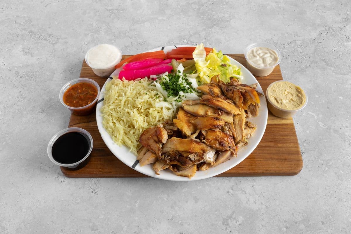 Chicken Shawarma Salad and Rice Meal