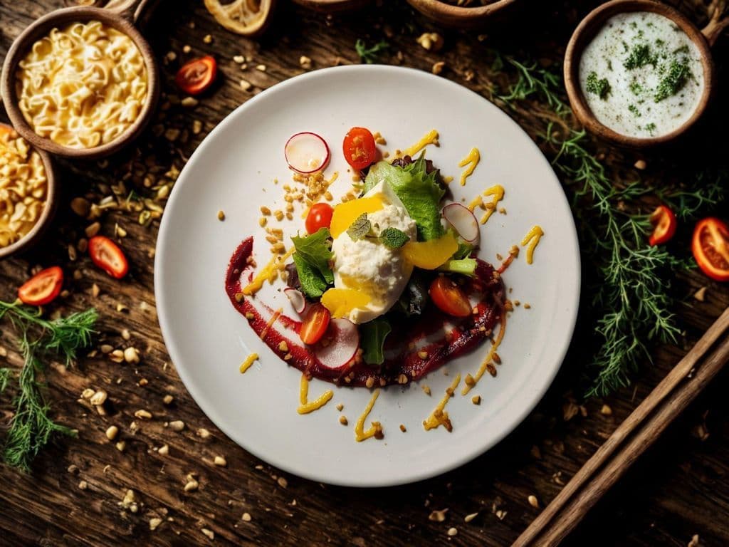 Burrata Cheese & Beet Puree Salad