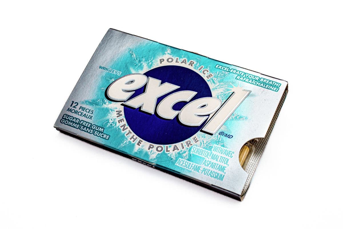 Excel Sugar-Free Polar Ice Gum (12 pcs) 口香糖 无糖极冰薄荷味 （罐装银色）