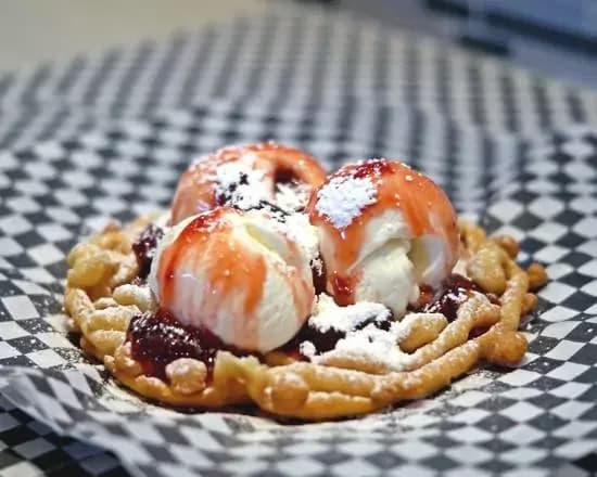 Strawberry Funnel Cake