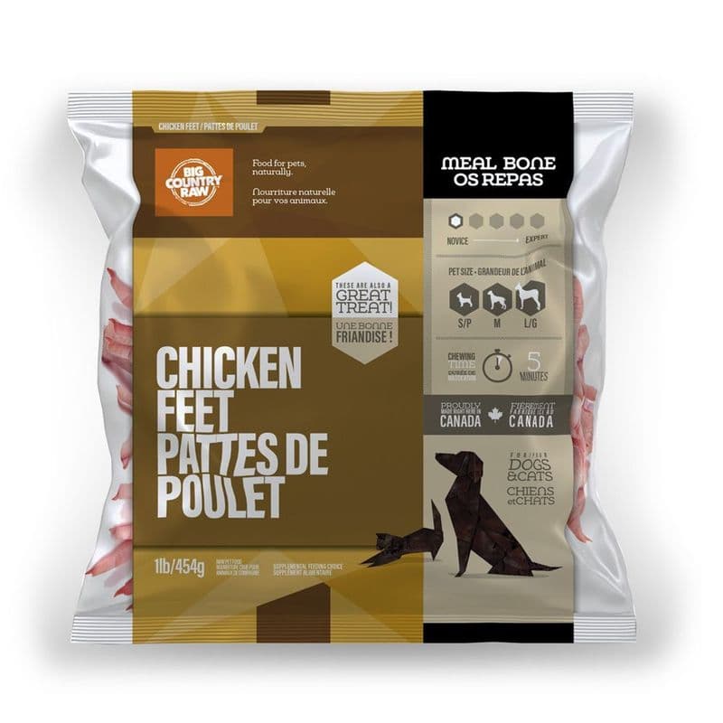 Big Country Raw Bones Chicken Feet - 1 lb bag