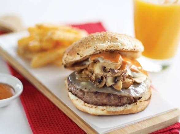 Mushroom and Provolone Burger