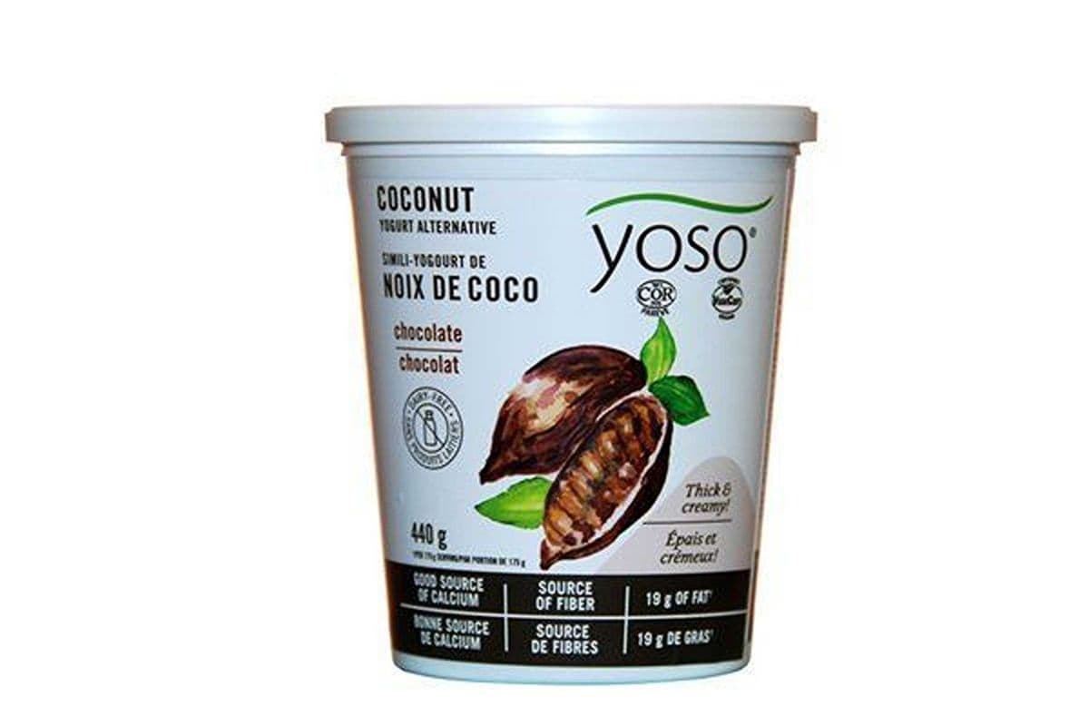 Yoso dairy free yogurt coconut and chocolate / Yoso alternative de yogurt noix de coco et chocolat (440g)