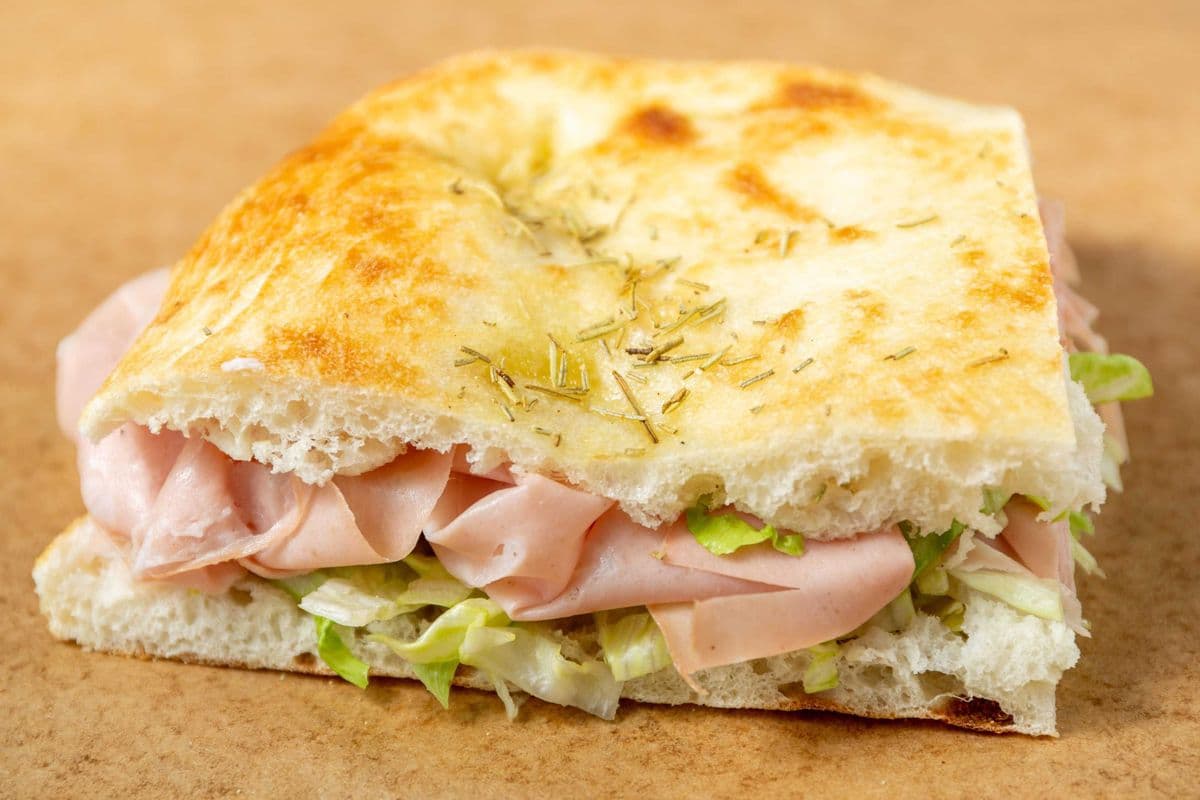 Mortadella Focaccia Sandwich