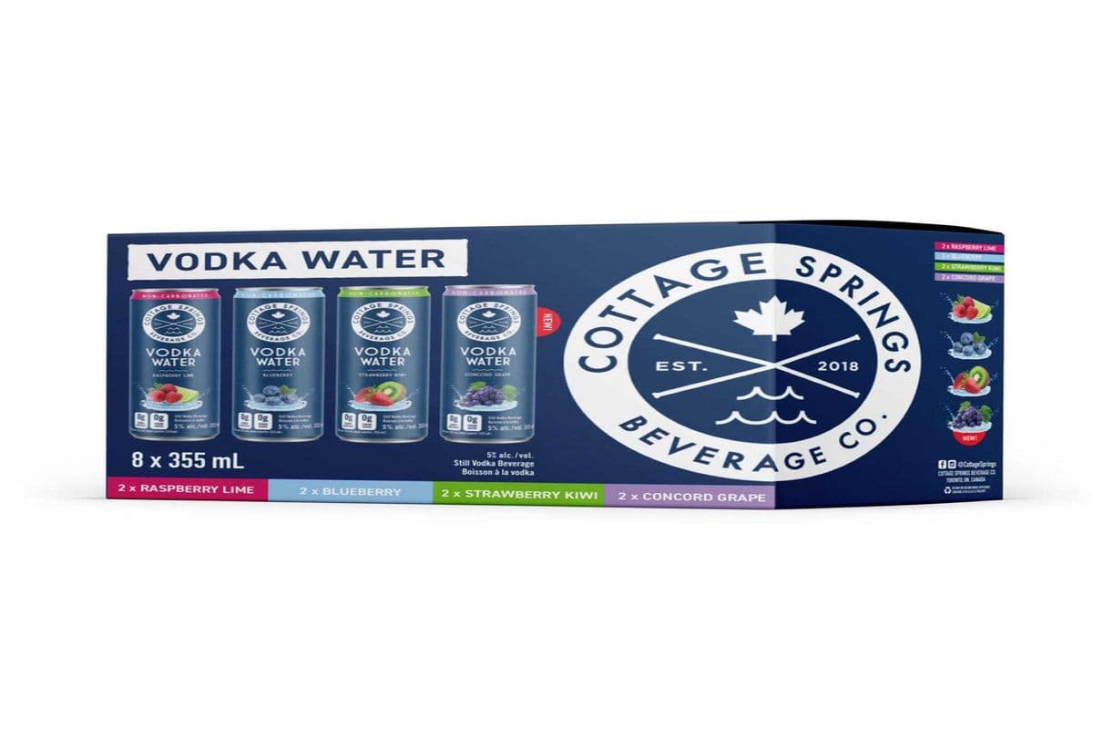 COTTAGE SPRINGS VODKA WATER MIXED (12X355ML) (1 x 355ML)