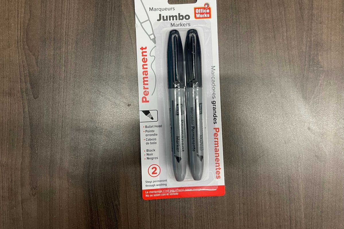 Jumbo Permanent Markers Black 2pk