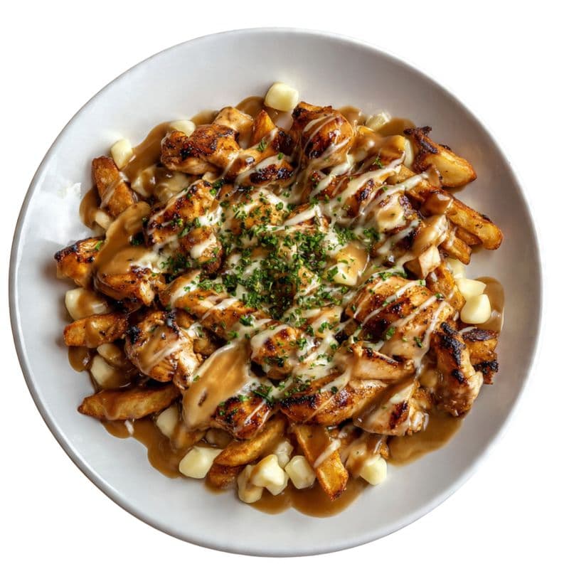 Chicken 65 Poutine - Grilled Chicken