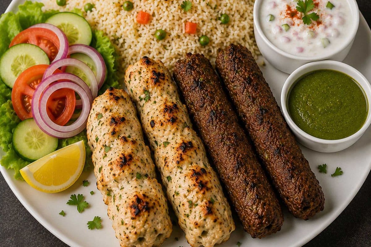 Half KG Chicken or Beef Kabab Platter