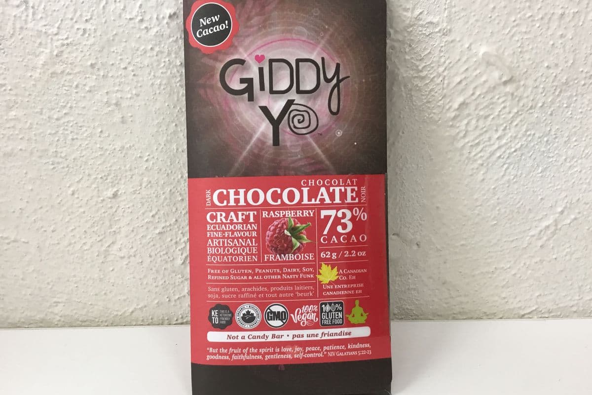 Giddy Yo Cacao Bar, Raspberry 73% (62 g)