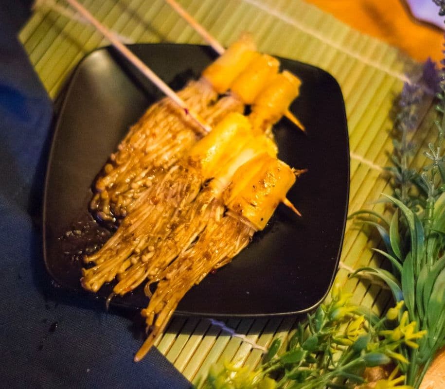 44. Enoki Mushroom (2 skewers)