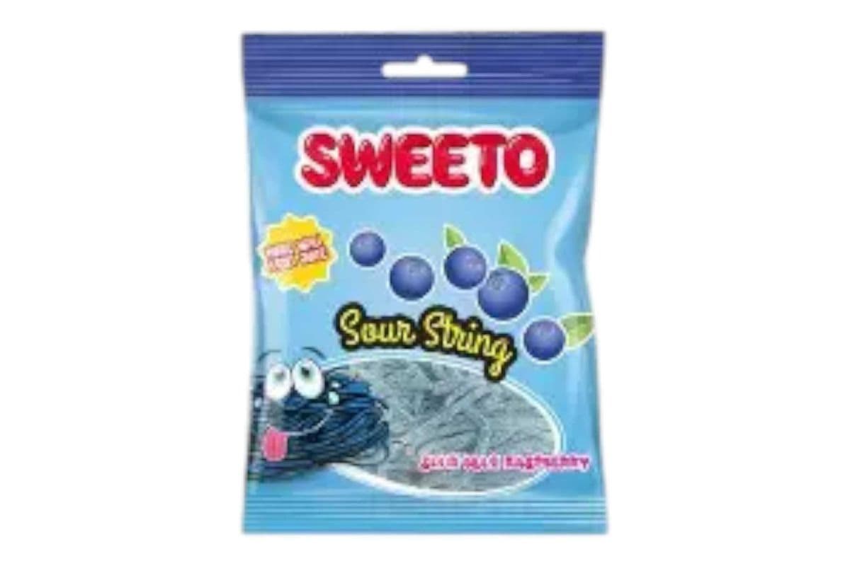 Sweeto Sour String Sour Blue Raspberry (80g) (150 Cal)