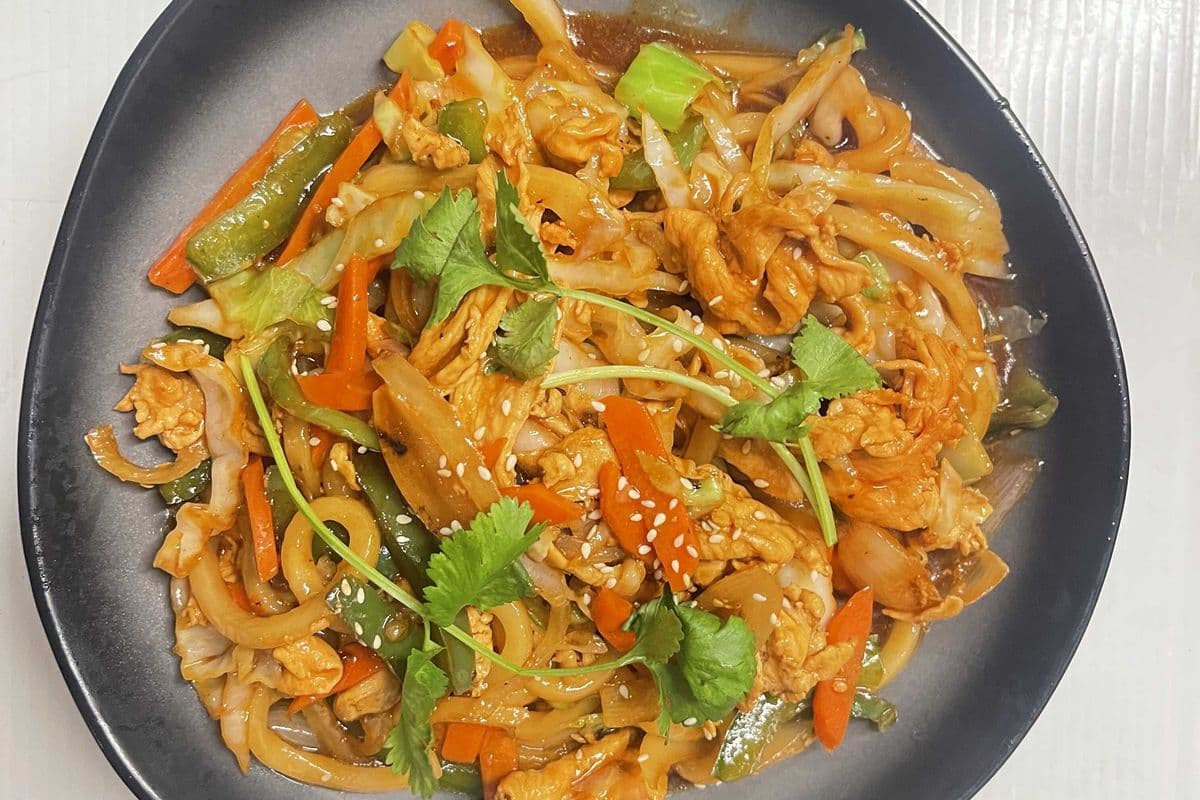 Chicken Szechuan Udon Noodles