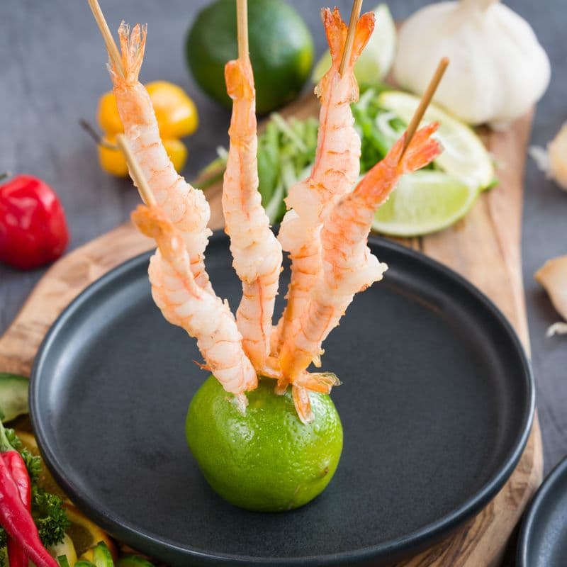 Brochettes de crevettes (5 morceaux)