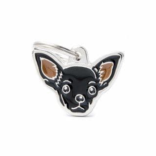 MyFamily Black Chihuahua Engraved Tag