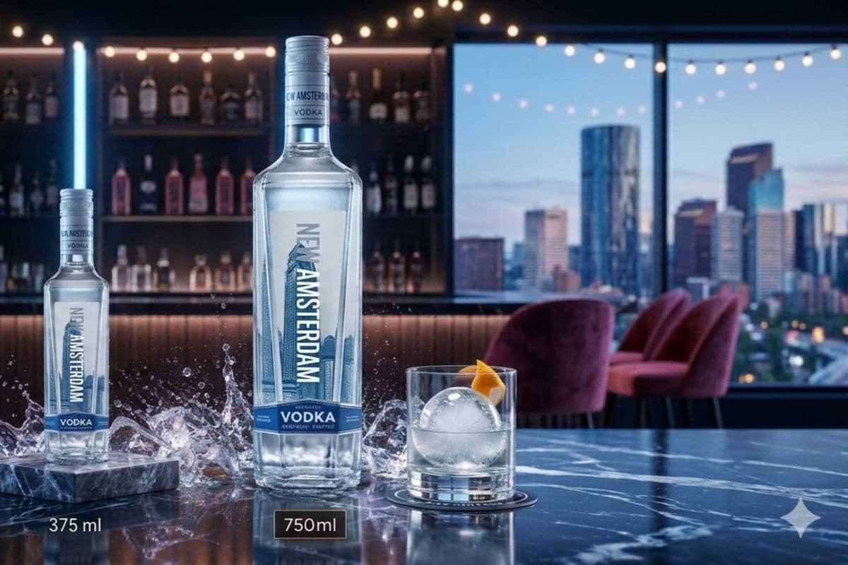 NEW AMSTERDAM VODKA (750ML) 40.0% ABV (1 x 750 mL)