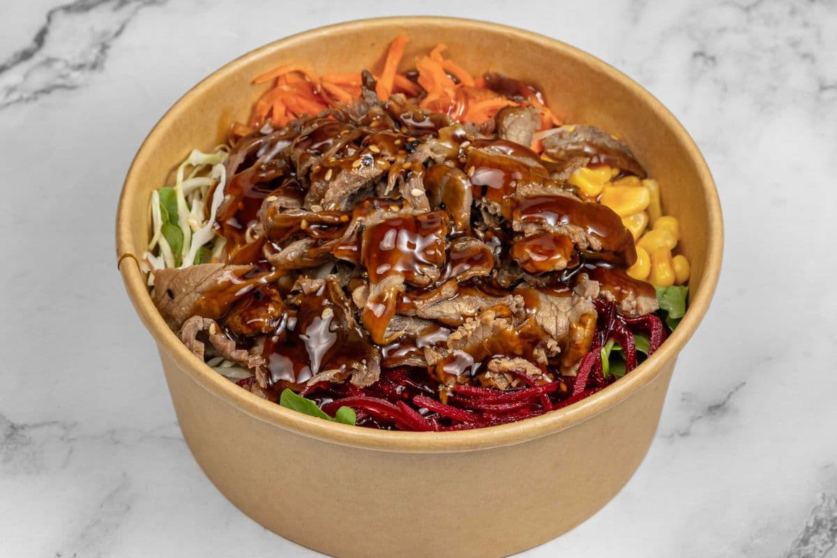 Beef Teriyaki Rice Bowl whit Miso Soup