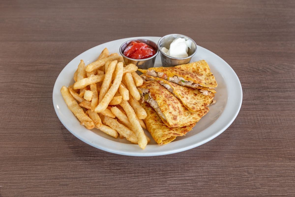 Chicken Quesadilla with Fries