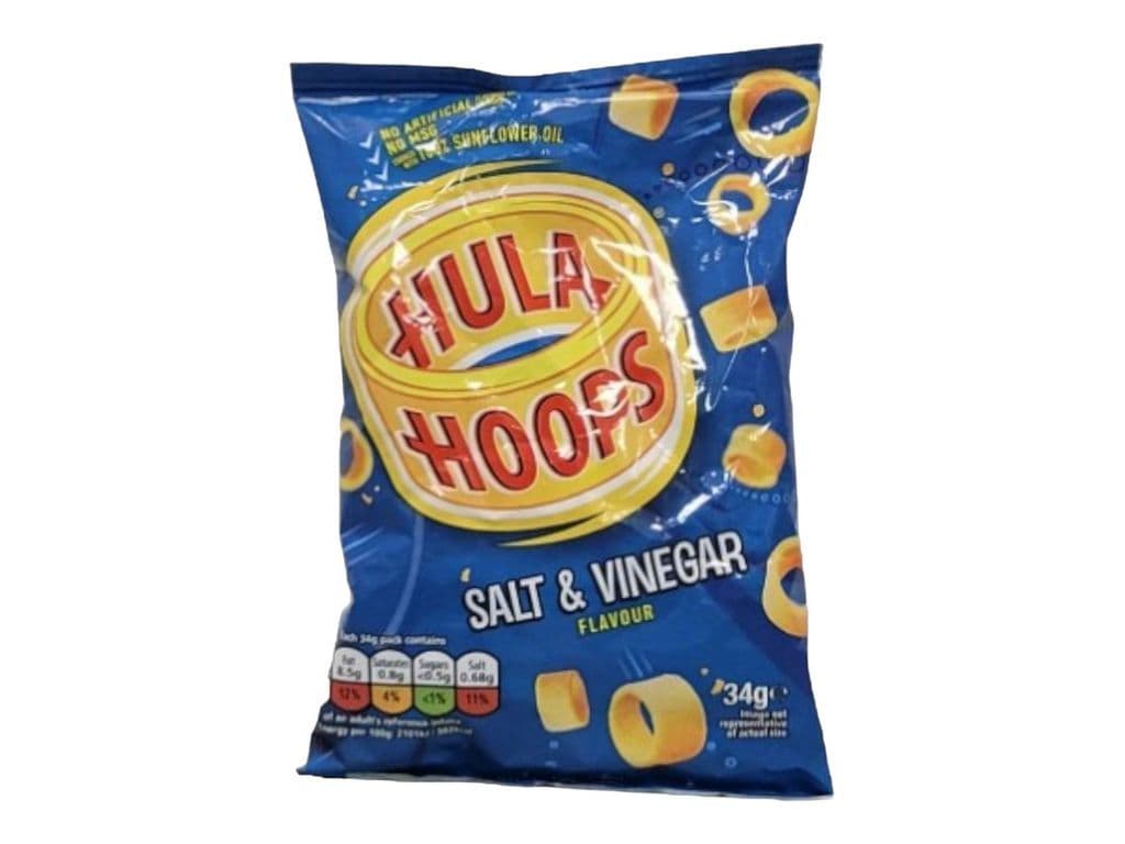 Hula Hoops Salt and Vinegar Rings UK 34g Potato Crisps