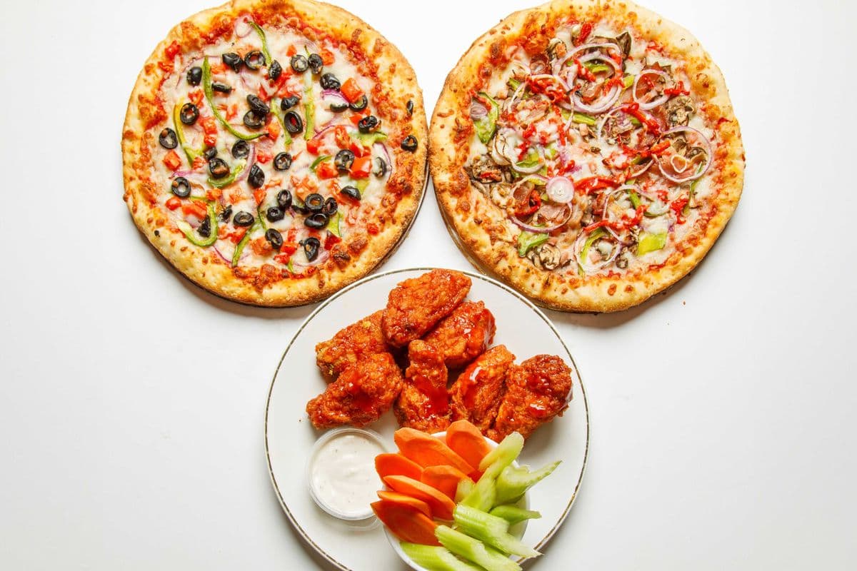 Two Pizzas With Three Toppings