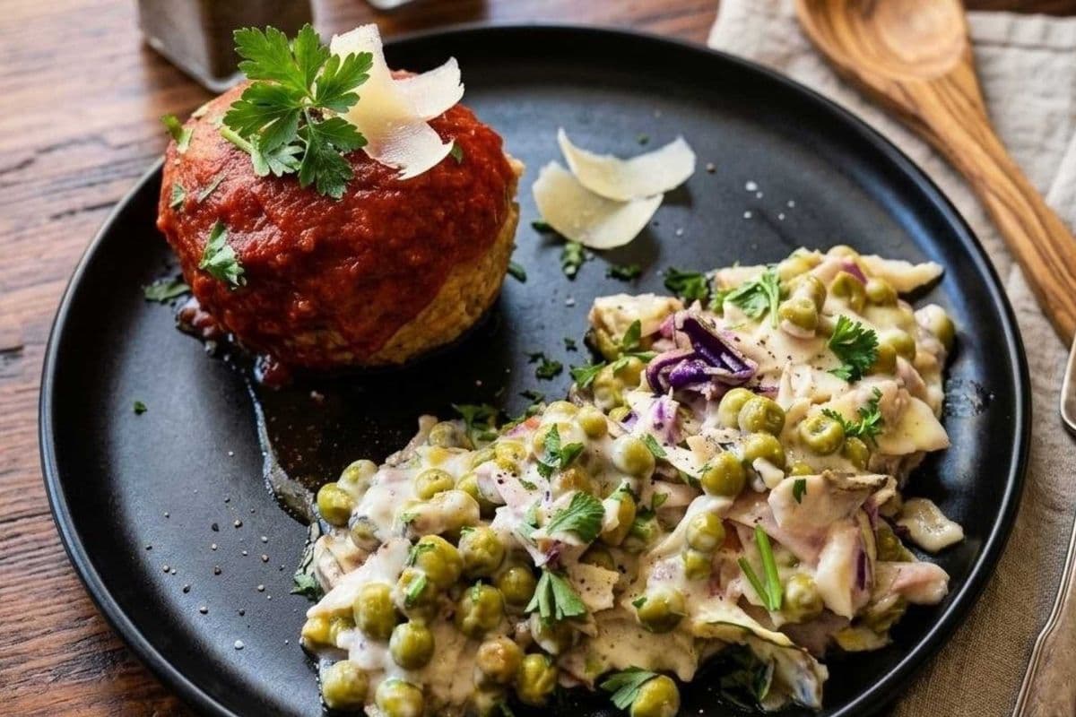 Chicken Risotto Ball with Cabbage Salad