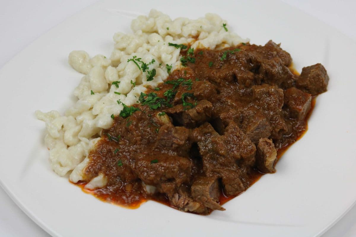 Pork Stew with home made dumplings.