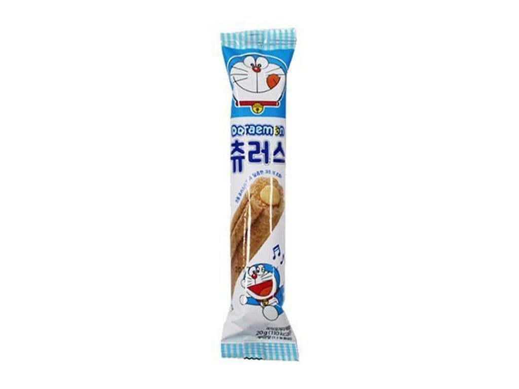 Doraemon Churros Korean Custard Cream Filled Crispy Cinnamon Dough Snack 20g