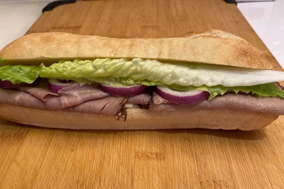 Roastbeef and Swiss Cheese panini