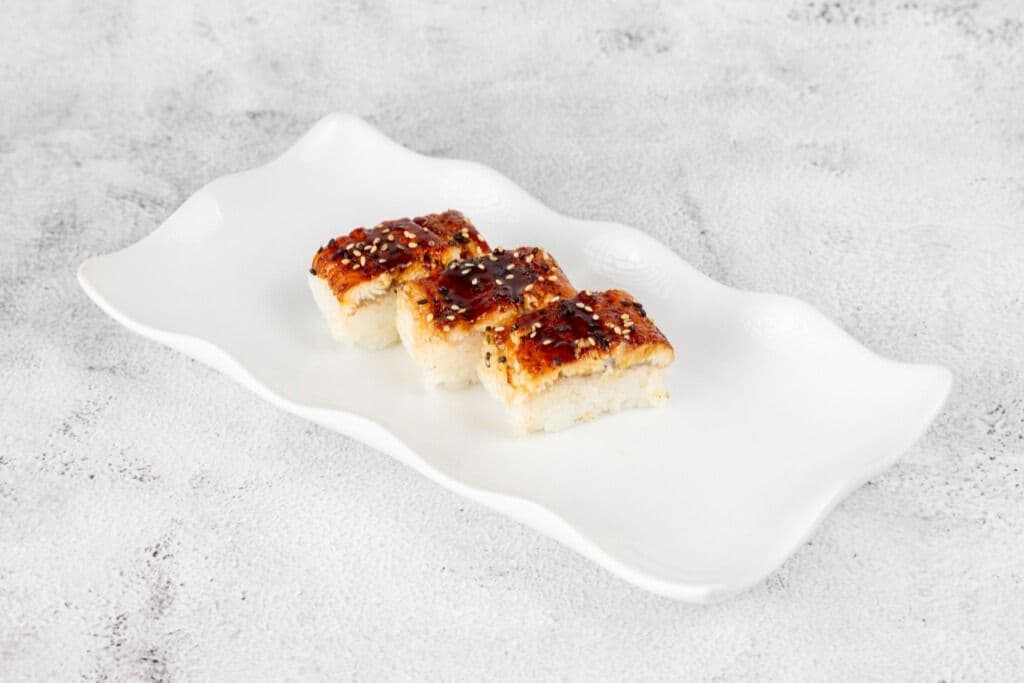 Grilled BBQ Eel Oshi Sushi (3pcs)