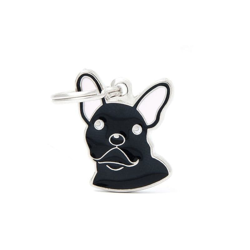 MyFamily Black French Bulldog Engraved Tag