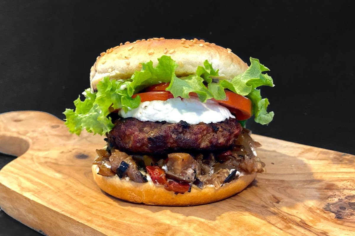 Burger Chèvre et légumes grillés
